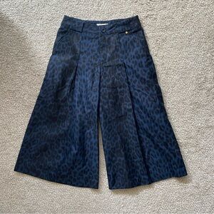Anthropologie Harlyn Blue and Black Patterned Pants